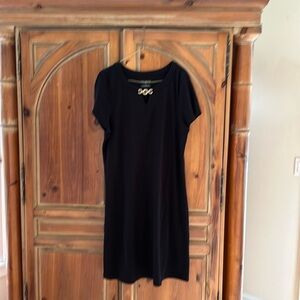 Black 100% cotton short sleeve dress